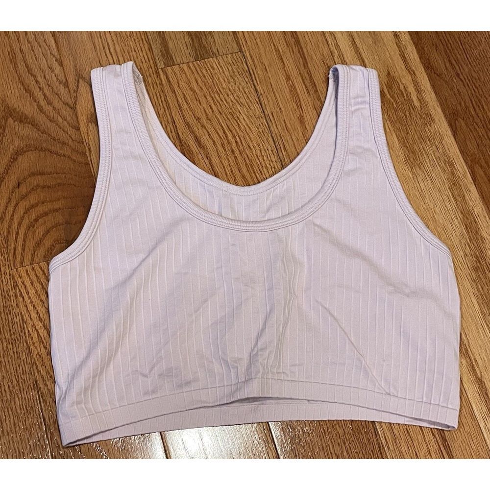 Aerie Sports Bra Womens Size M Lounge Bra Ribbed Light Pink Sporty Athleisure